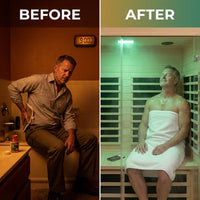 2 Person Far Infrared Sauna with Smart APP Control, 2000W Low EMF Wooden Infrared Sauna Room for Home, 8 Carbon Mica Heating Panels Wellness Sauna, Canadian Hemlock Indoor Spa for Home Relaxation — Before & After