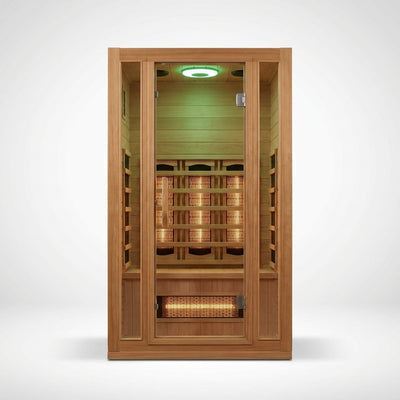 2 Person Infrared Sauna Built for Home Wellness, 8 Carbon Mica Panels, Canadian Hemlock Wood, Smart App Control