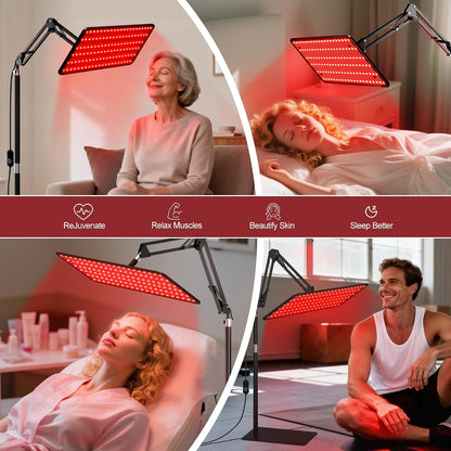 Red Light Therapy for Body with Wireless Magnetic Remote - 660Nm 850Nm 940Nm 3 in 1 Red Infrared Light Therapy Lamp with Stand with Large Panel, Therapy Device at Home, Gift for Women, L